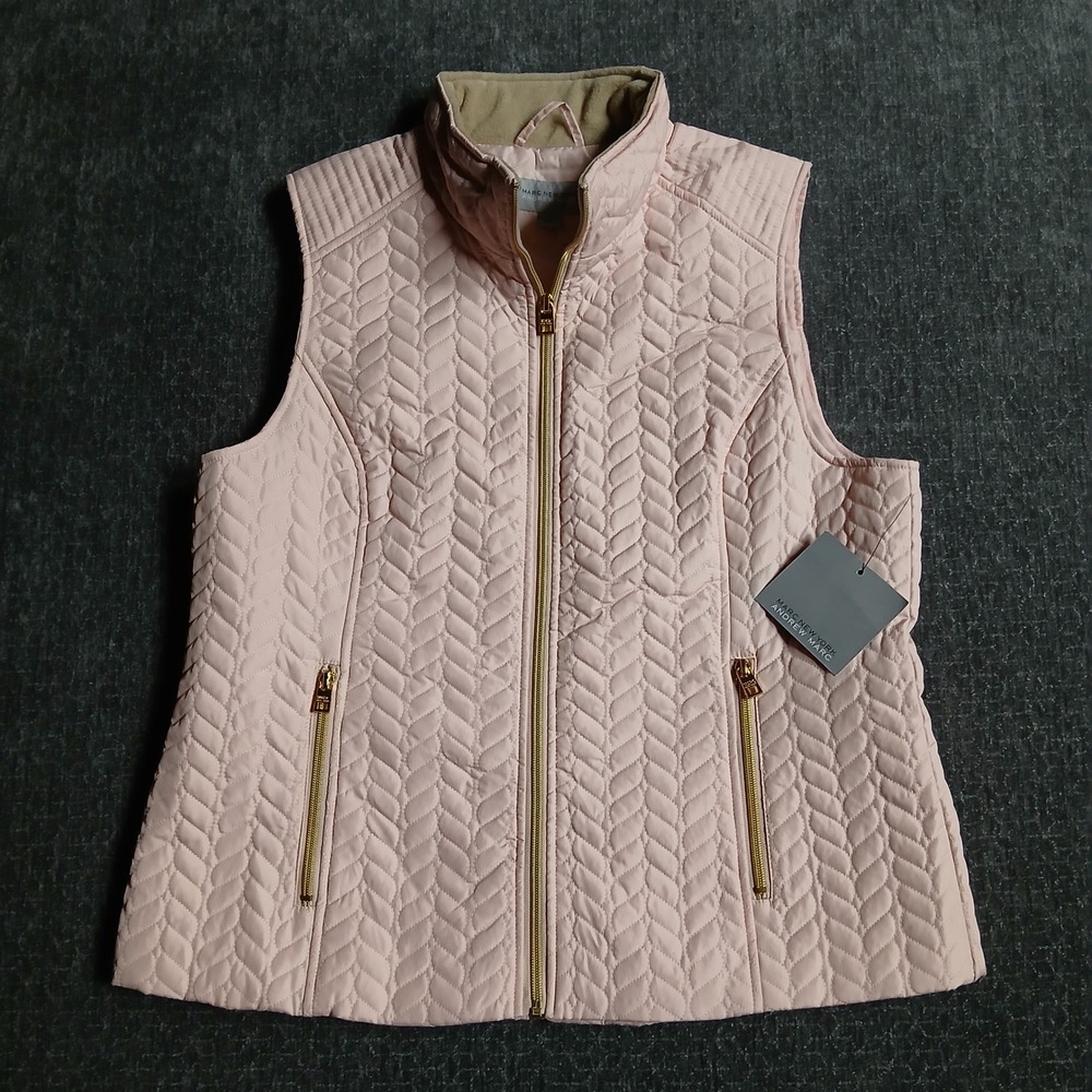 Marc New York Andrew Marc Quilted Vest New Blush Pink M9MQT303 Large $80 NWT